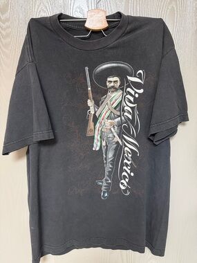 Black 'Viva Mexico' Graphic Tee - Men's Casual Shirt